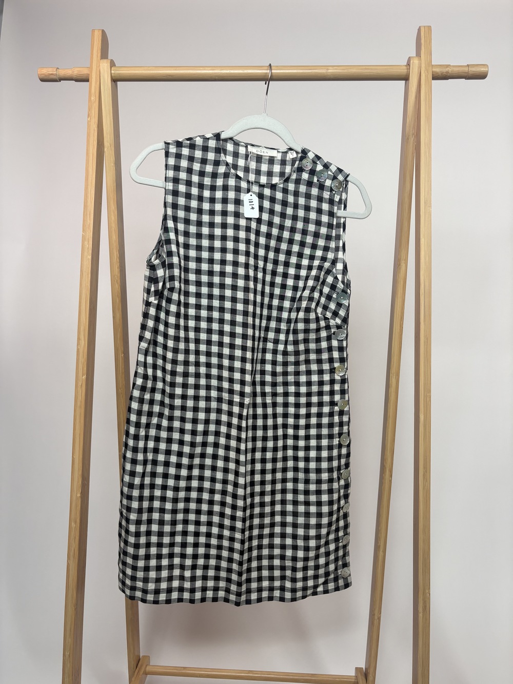 PF-1014 Doen Black and White Gingham Mini Dress